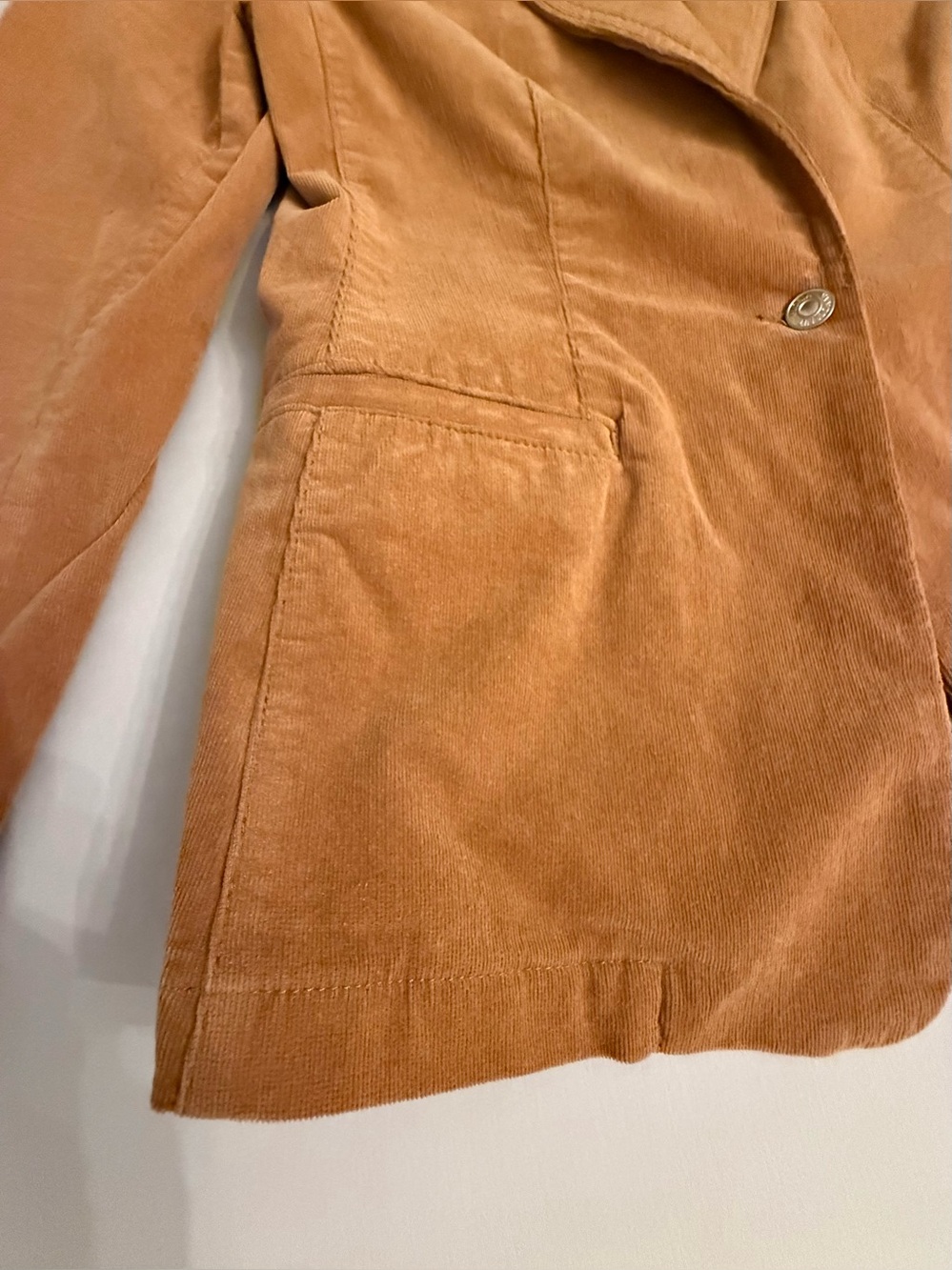 Vintage Gloria Vanderbilt Corduroy Blazer Camel Preppy Brown Stretch Jacket S - Picture 17 of 17